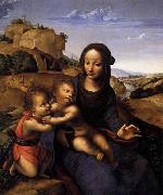 YANEZ DE LA ALMEDINA, Fernando Madonna and Child with Infant St John oil painting